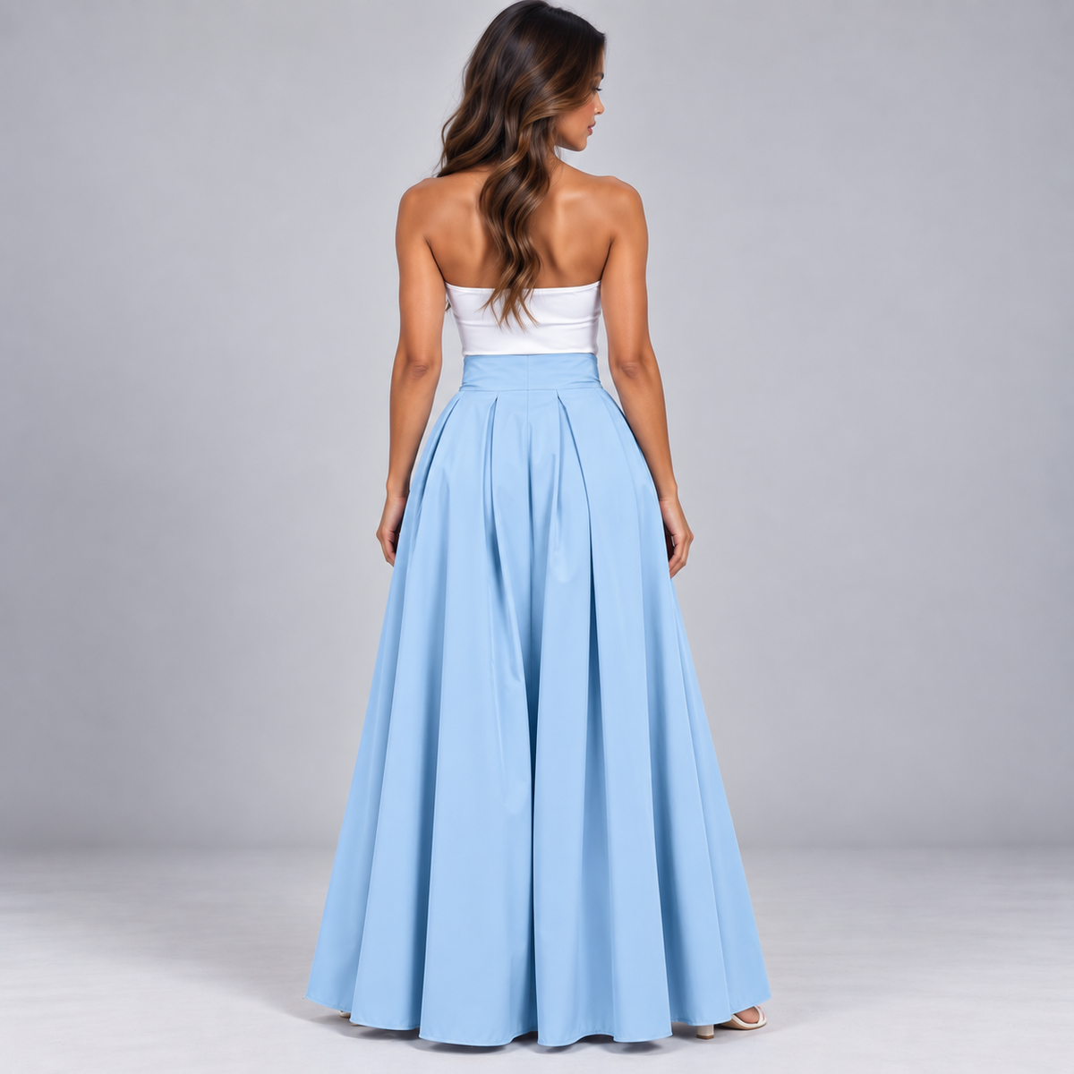 Falda Maxi Plisada de Talle Alto | Silueta Fluida en Línea A | Tejido Ligero y Transpirable para Looks Diarios y Especiales