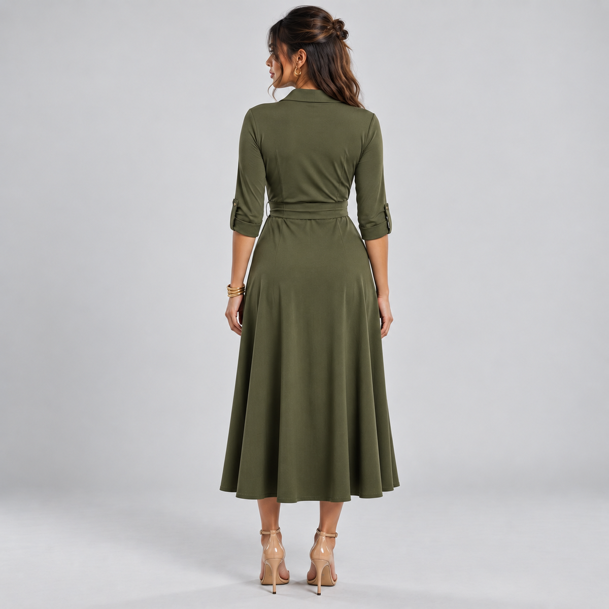 Vestido Camisero de Mujer con Cuello Clásico | Corte Fluido y Relajado | Diseño Minimalista para Otoño y Uso Diario