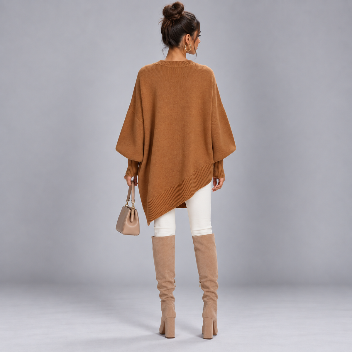 Jersey de punto fino para mujer con corte entallado