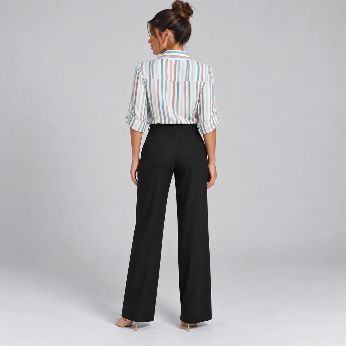 Blusa de Satén para Mujer con Estampado Geométrico | Corte Regular | Abotonada, Manga Larga, Resistente a Arrugas | Ropa de Trabajo, Ropa de Noche