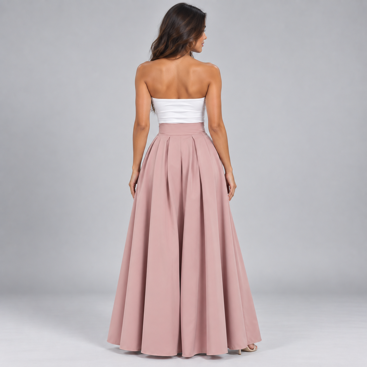 Falda Maxi Plisada de Talle Alto | Silueta Fluida en Línea A | Tejido Ligero y Transpirable para Looks Diarios y Especiales