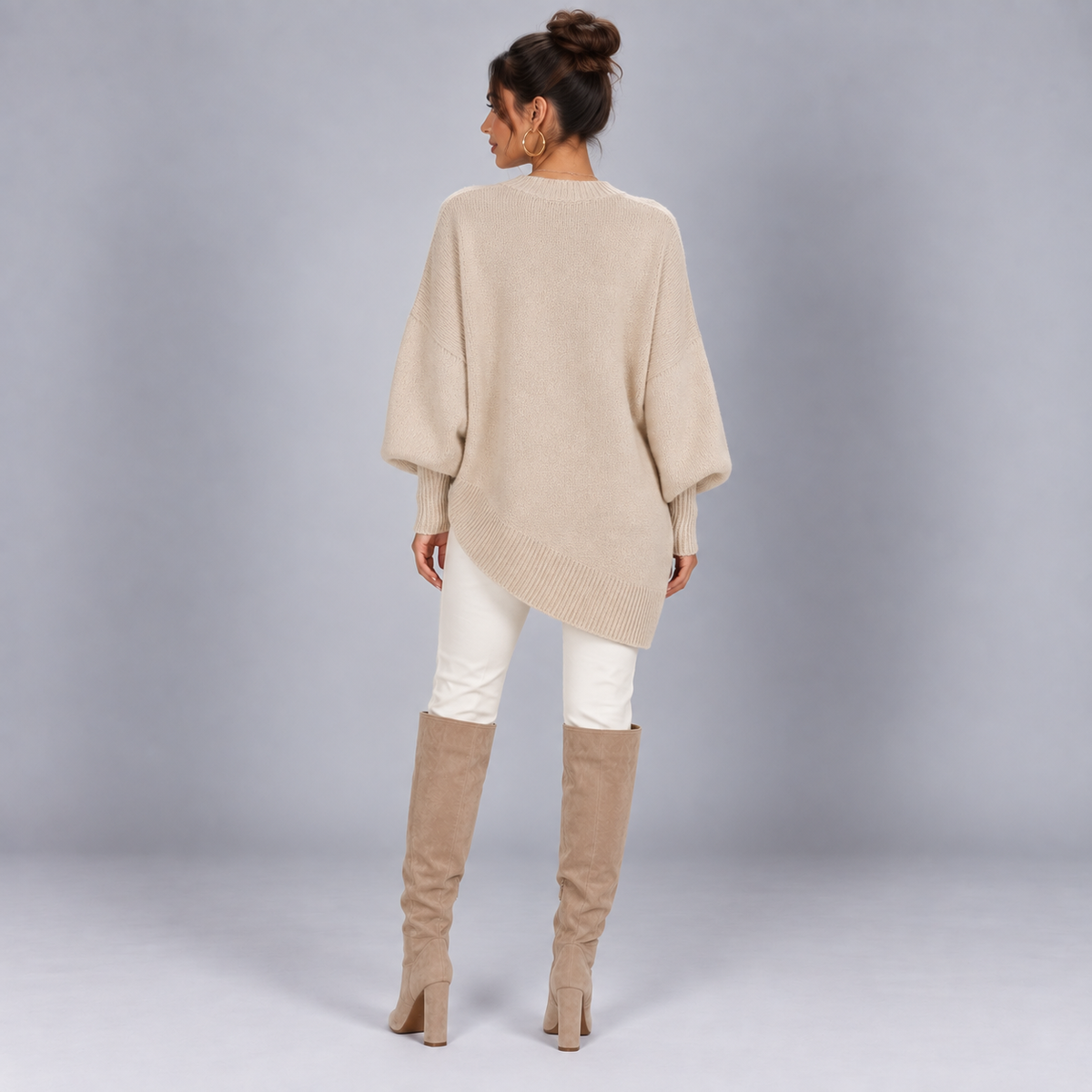 Jersey de punto fino para mujer con corte entallado