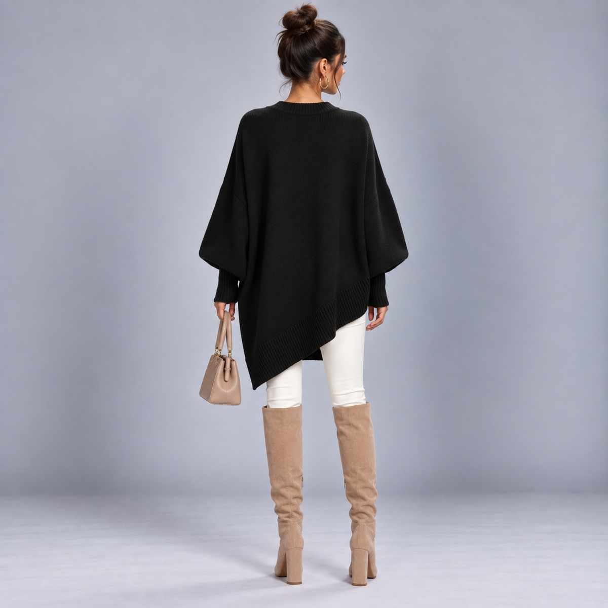 Jersey de punto fino para mujer con corte entallado