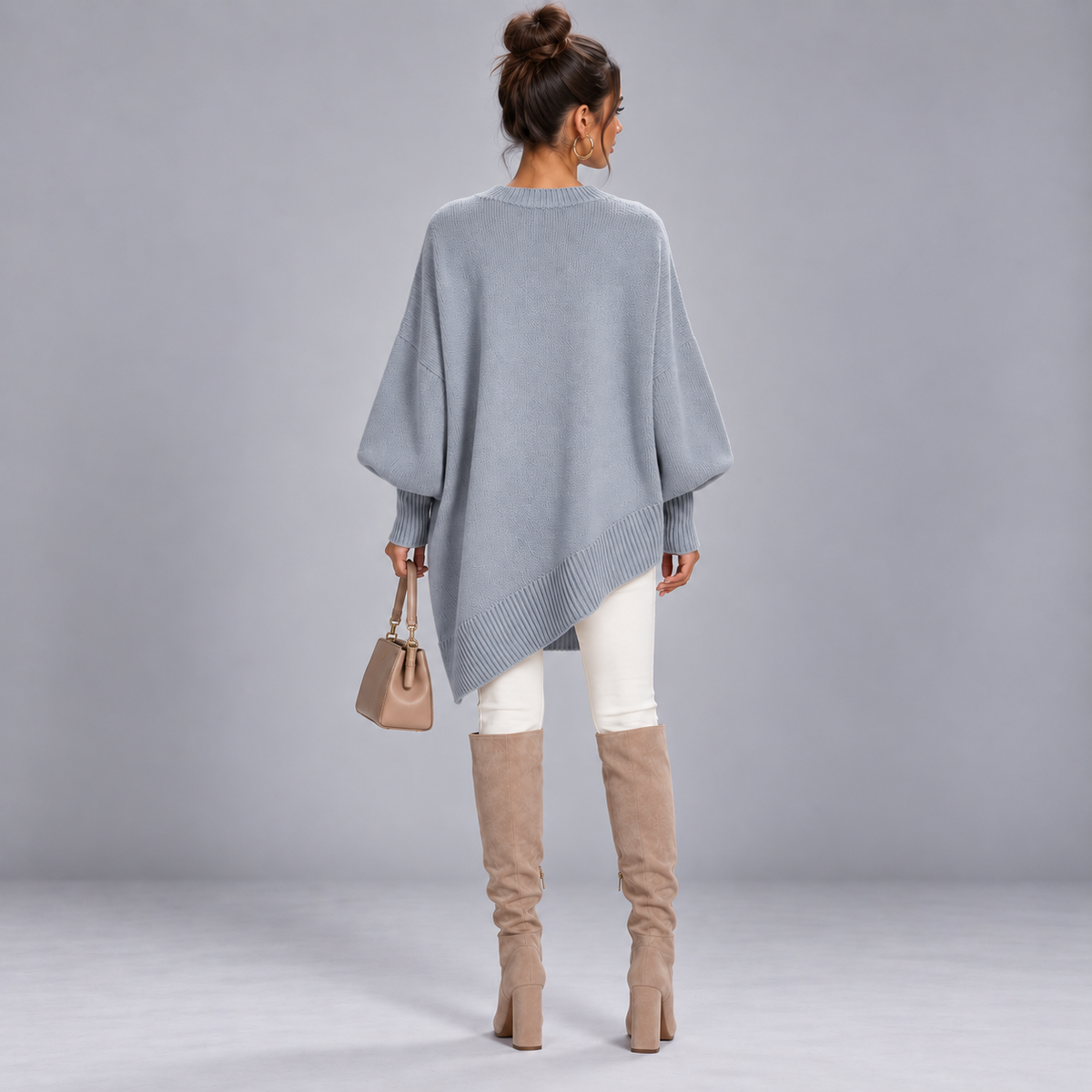 Jersey de punto fino para mujer con corte entallado
