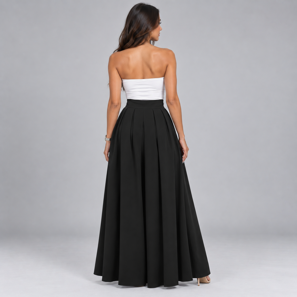 Falda Maxi Plisada de Talle Alto | Silueta Fluida en Línea A | Tejido Ligero y Transpirable para Looks Diarios y Especiales