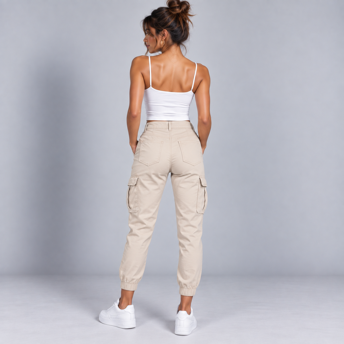 Pantalón Cargo para Mujer con Múltiples Bolsillos | Corte Relajado y Pierna Larga | Estilo Urbano para Uso Diario y Viajes