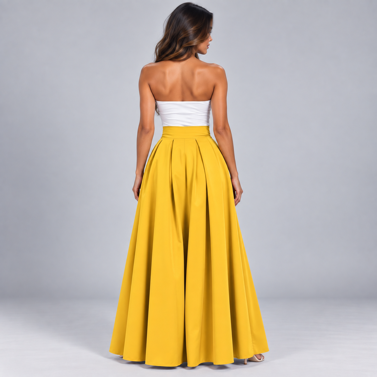 Falda Maxi Plisada de Talle Alto | Silueta Fluida en Línea A | Tejido Ligero y Transpirable para Looks Diarios y Especiales