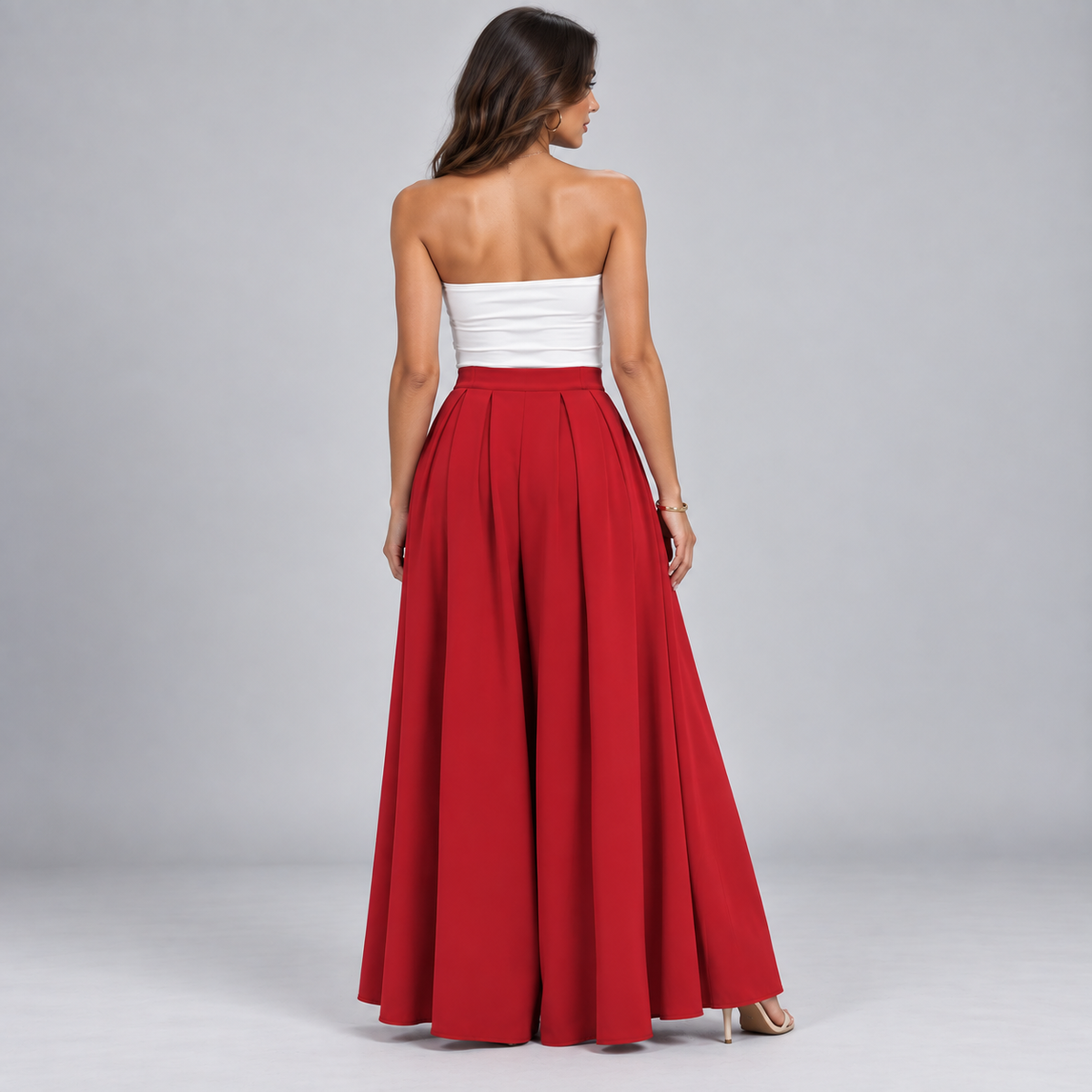 Falda Maxi Plisada de Talle Alto | Silueta Fluida en Línea A | Tejido Ligero y Transpirable para Looks Diarios y Especiales