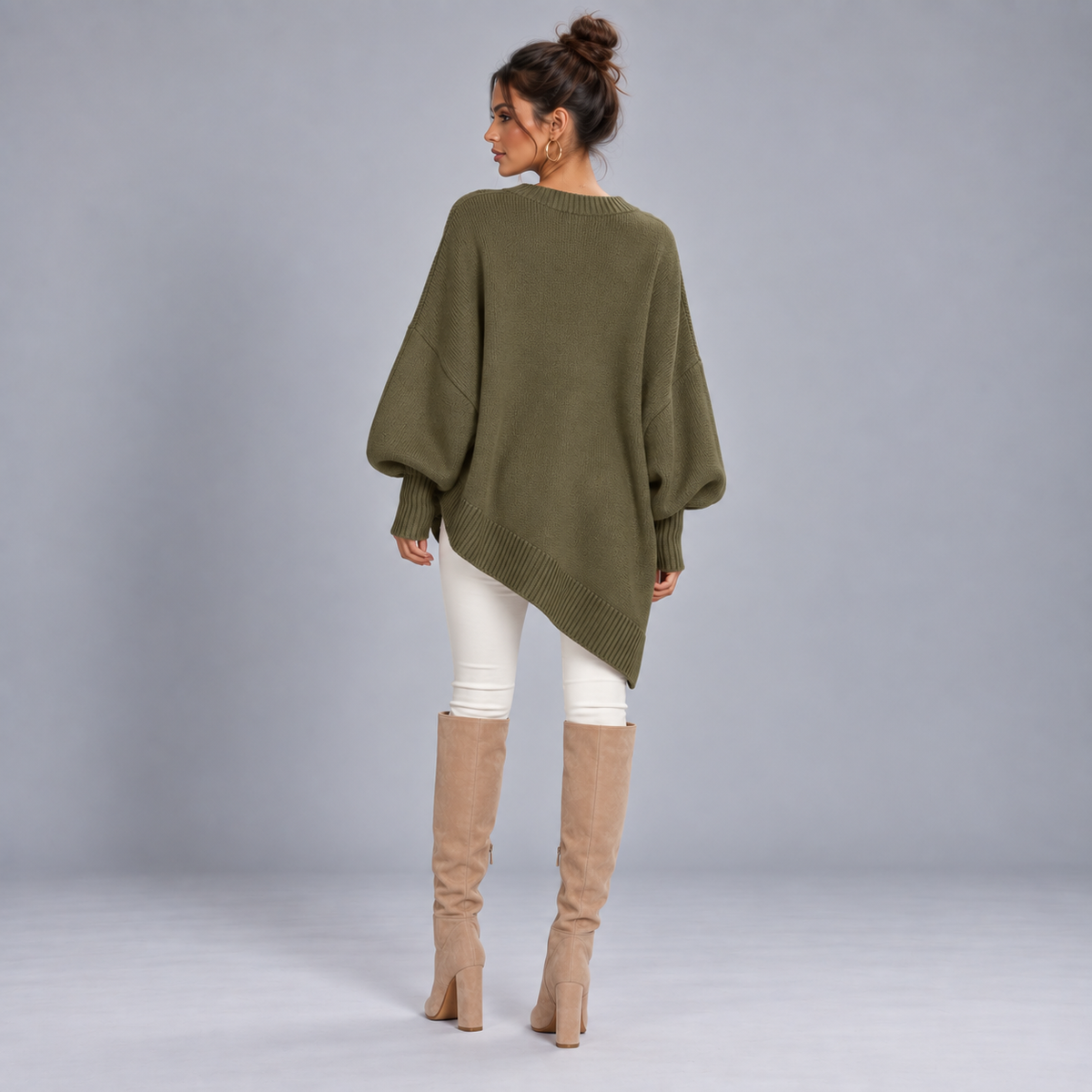 Jersey de punto fino para mujer con corte entallado