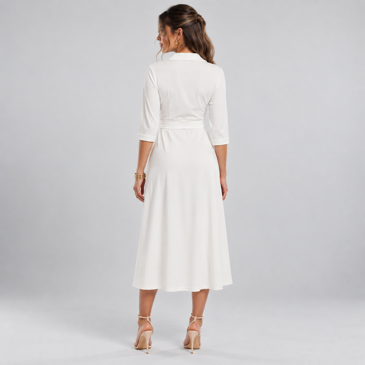 Vestido Camisero de Mujer con Cuello Clásico | Corte Fluido y Relajado | Diseño Minimalista para Otoño y Uso Diario