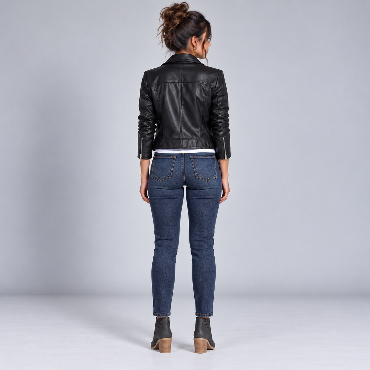 Botines de Mujer Calados con Tacón Bajo y Cremallera | Diseño Perforado y Punta Versátil | Estilo Casual para Otoño y Primavera
