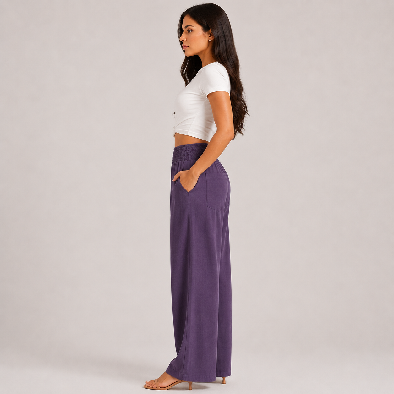 Pantalones de verano cómodos y elásticos de lino