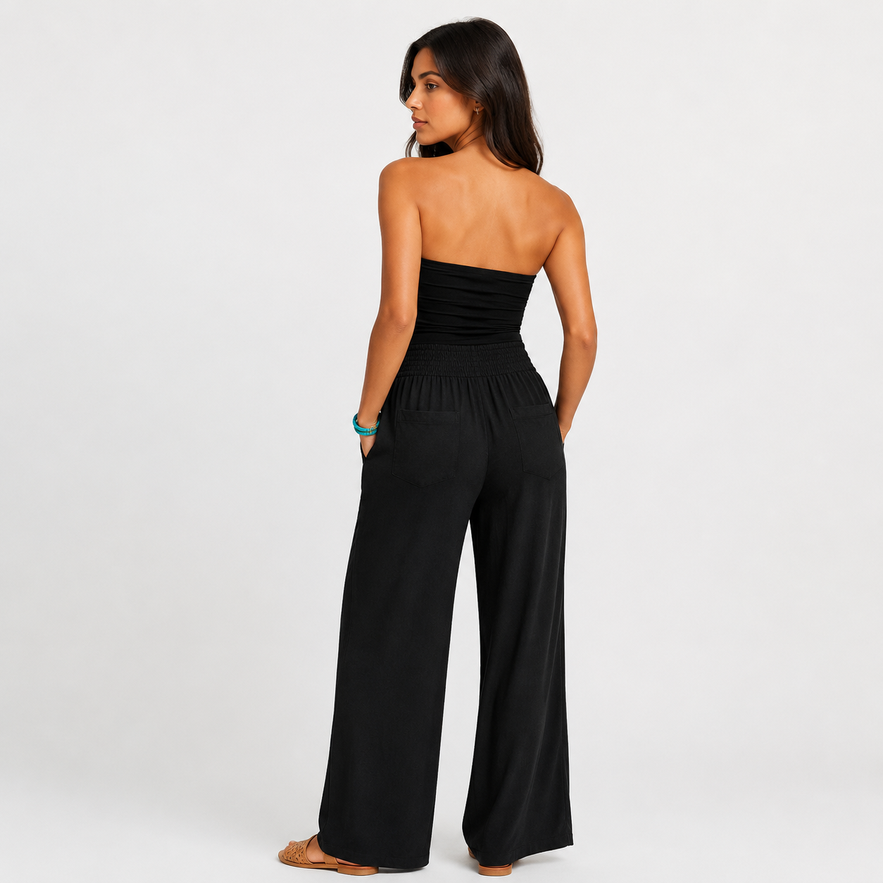 Pantalones de verano cómodos y elásticos de lino