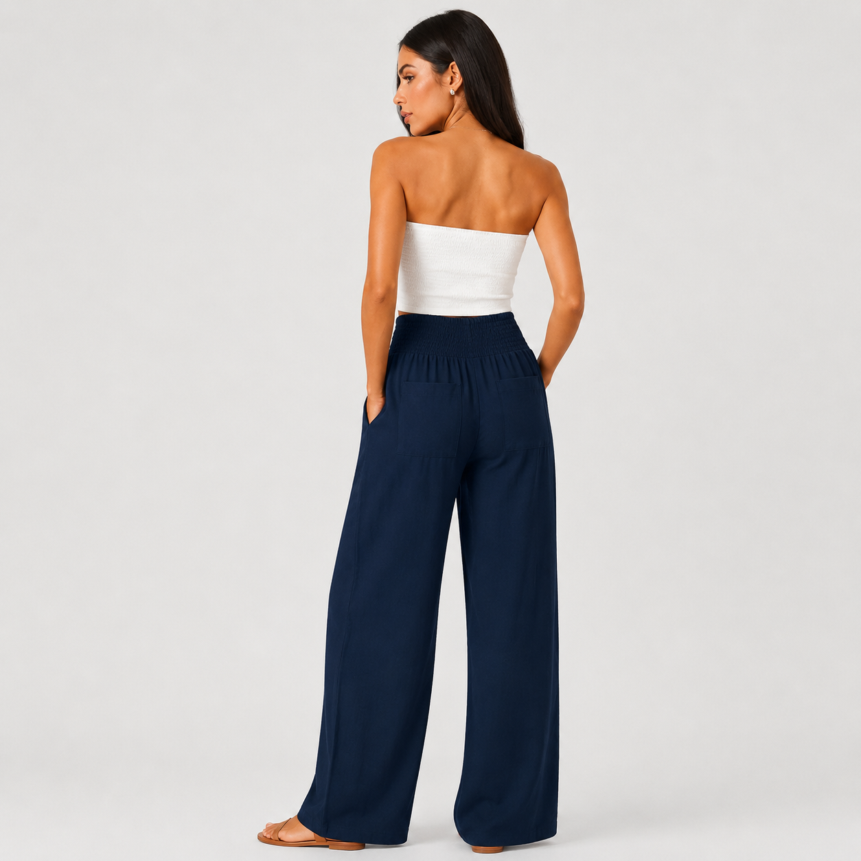 Pantalones de verano cómodos y elásticos de lino