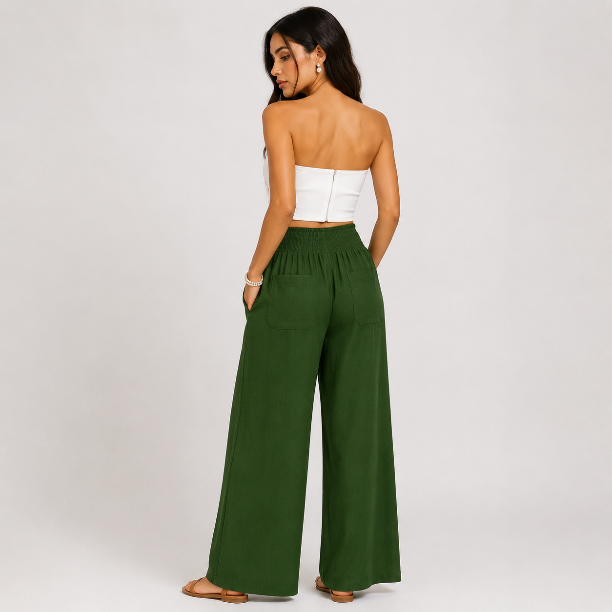 Pantalones de verano cómodos y elásticos de lino