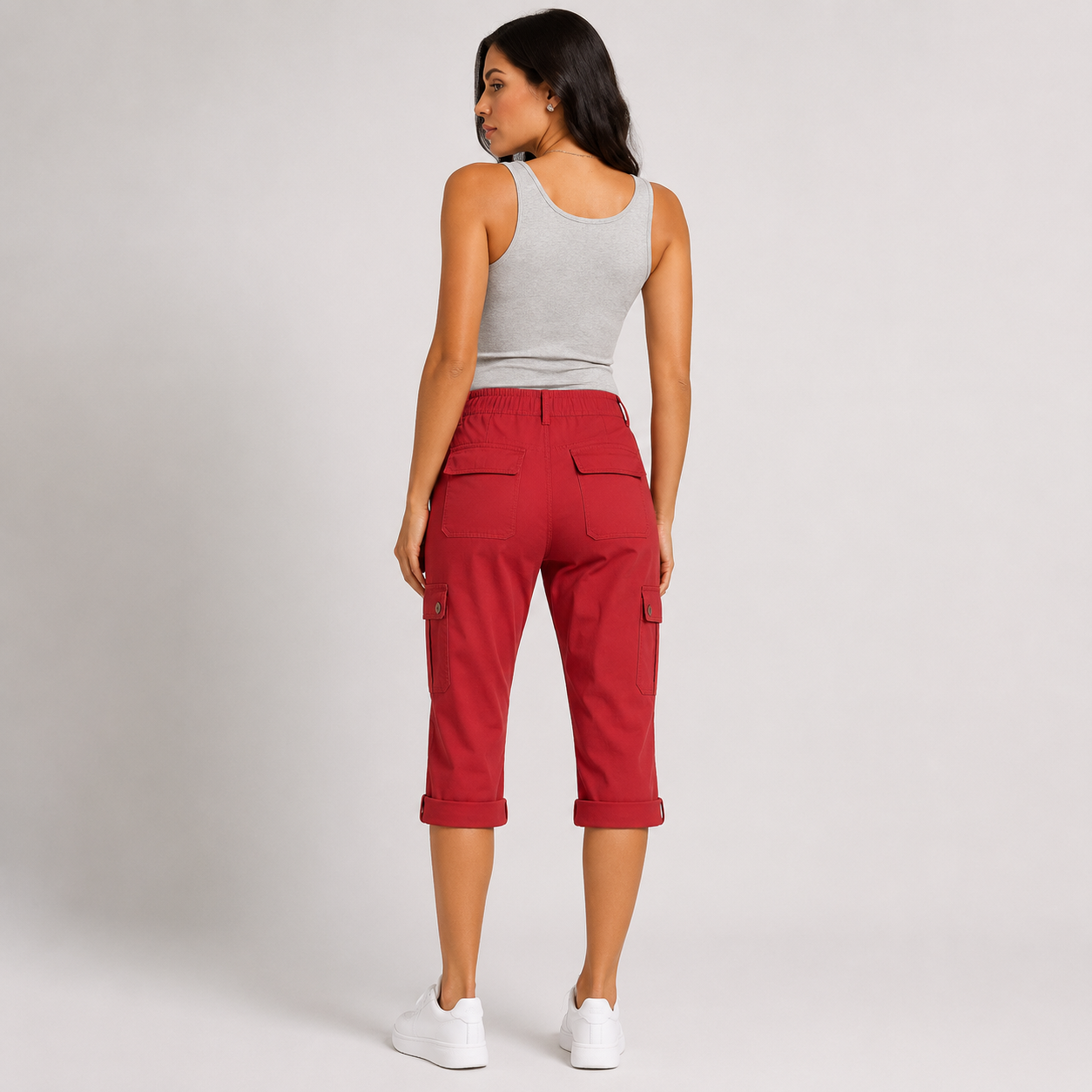 Inés - Pantalones cortos informales elásticos con bolsillos