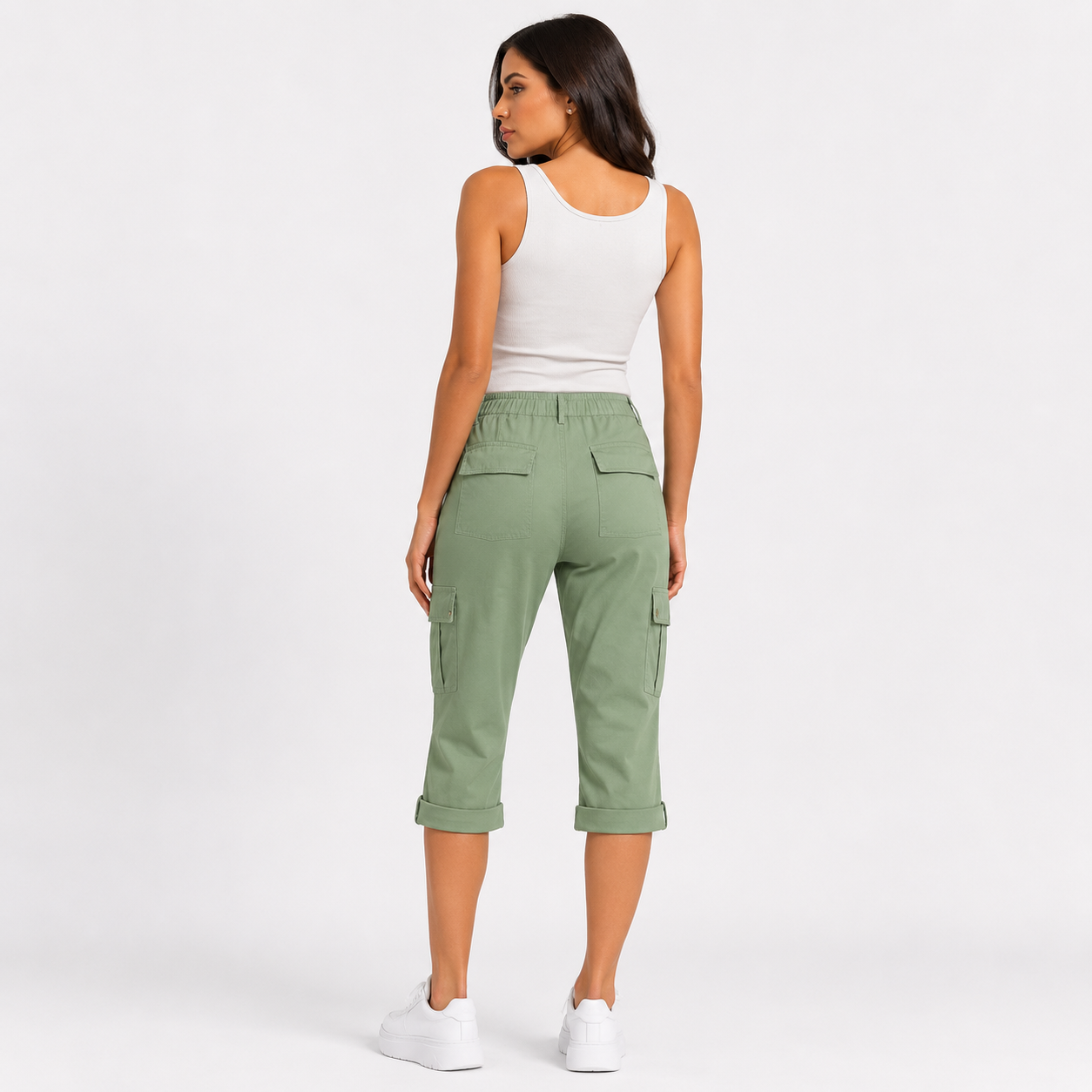 Inés - Pantalones cortos informales elásticos con bolsillos