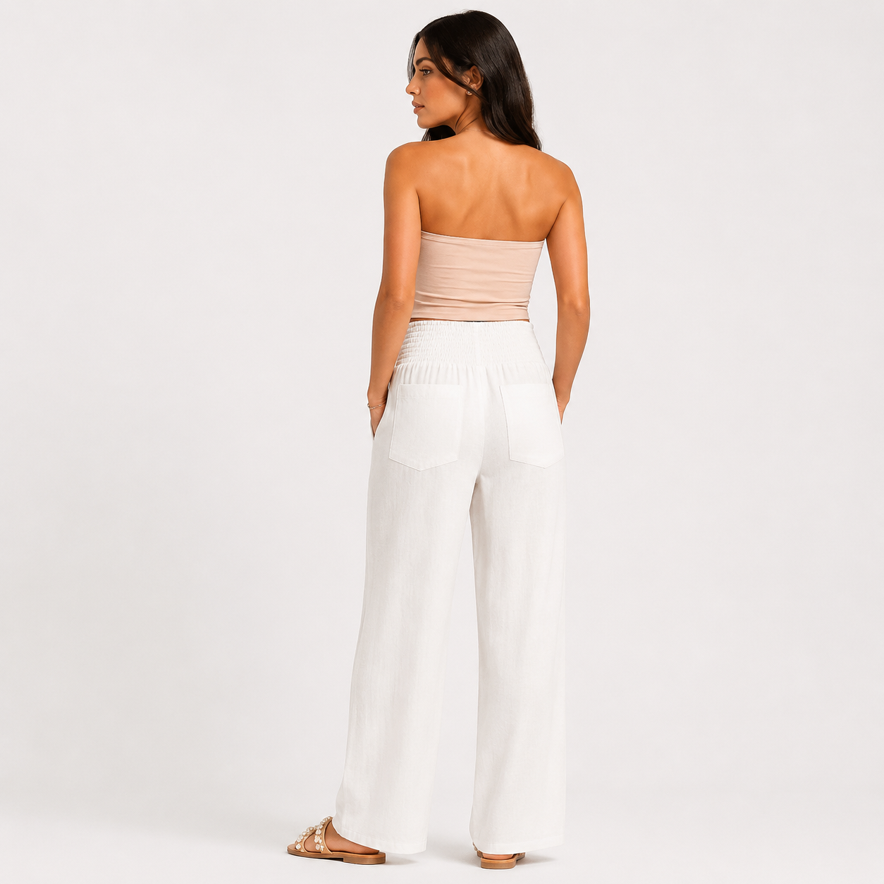 Pantalones de verano cómodos y elásticos de lino
