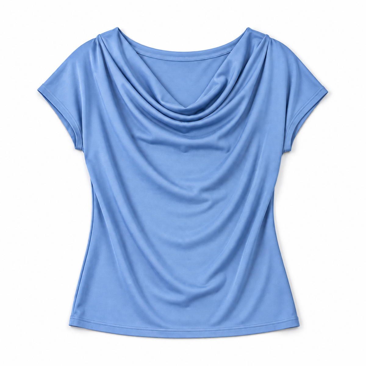 Top de Jersey Elástico para Mujer con Cuello Vuelto | Ajuste Slim | Cuello Alto, Mangas Largas, Comodidad Elástica | De Oficina a Noche