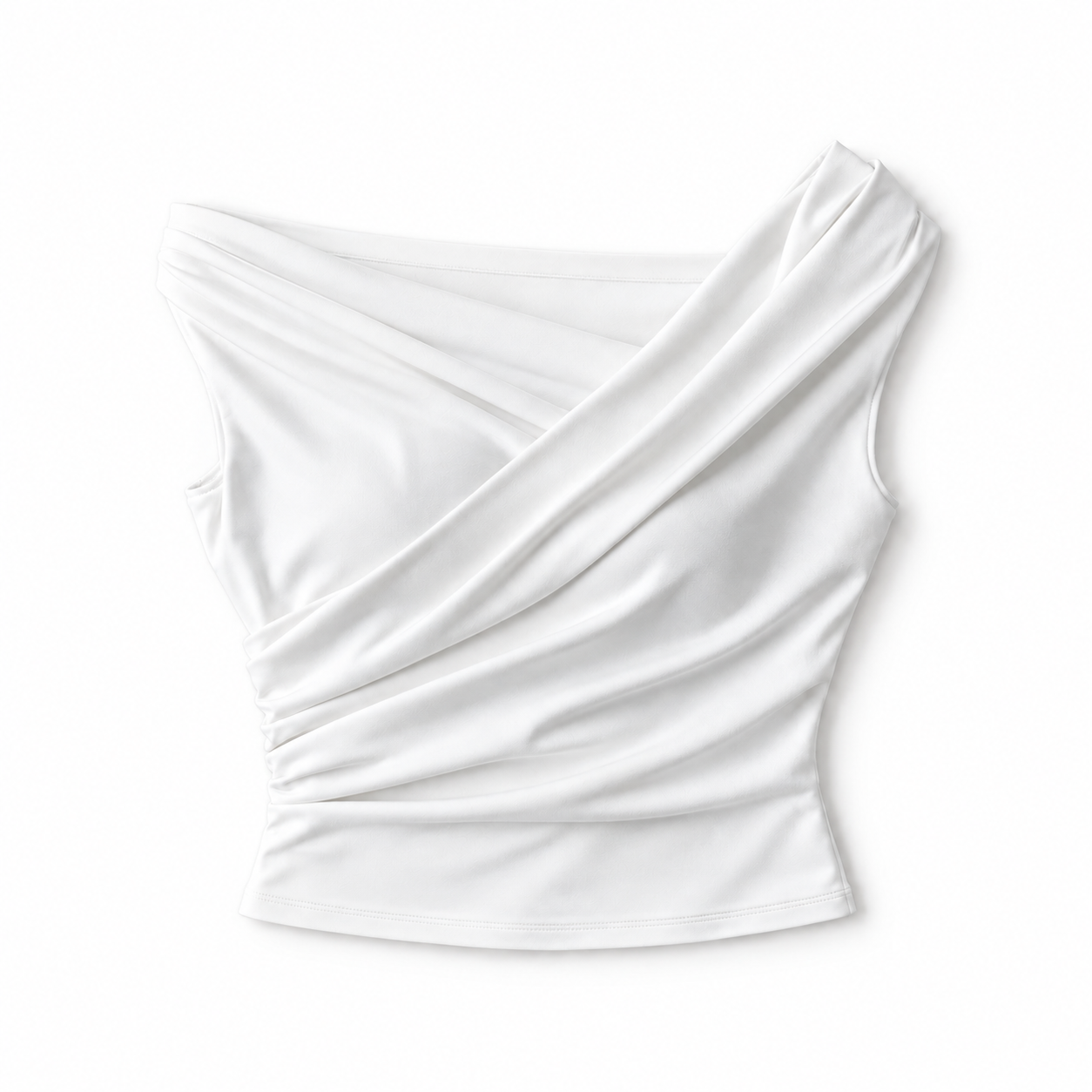 Top para mujer con hombro drapeado | Ajuste holgado | Detalle de hombro drapeado, cintura fruncida, ajuste cómodo | Ropa de trabajo, ropa de noche