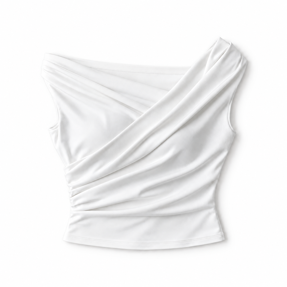 Top para mujer con hombro drapeado | Ajuste holgado | Detalle de hombro drapeado, cintura fruncida, ajuste cómodo | Ropa de trabajo, ropa de noche
