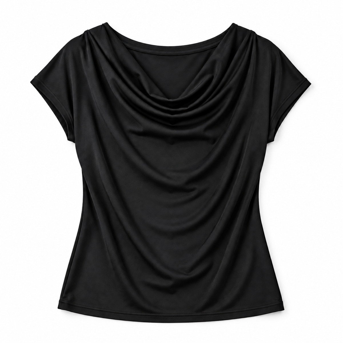 Top de Jersey Elástico para Mujer con Cuello Vuelto | Ajuste Slim | Cuello Alto, Mangas Largas, Comodidad Elástica | De Oficina a Noche