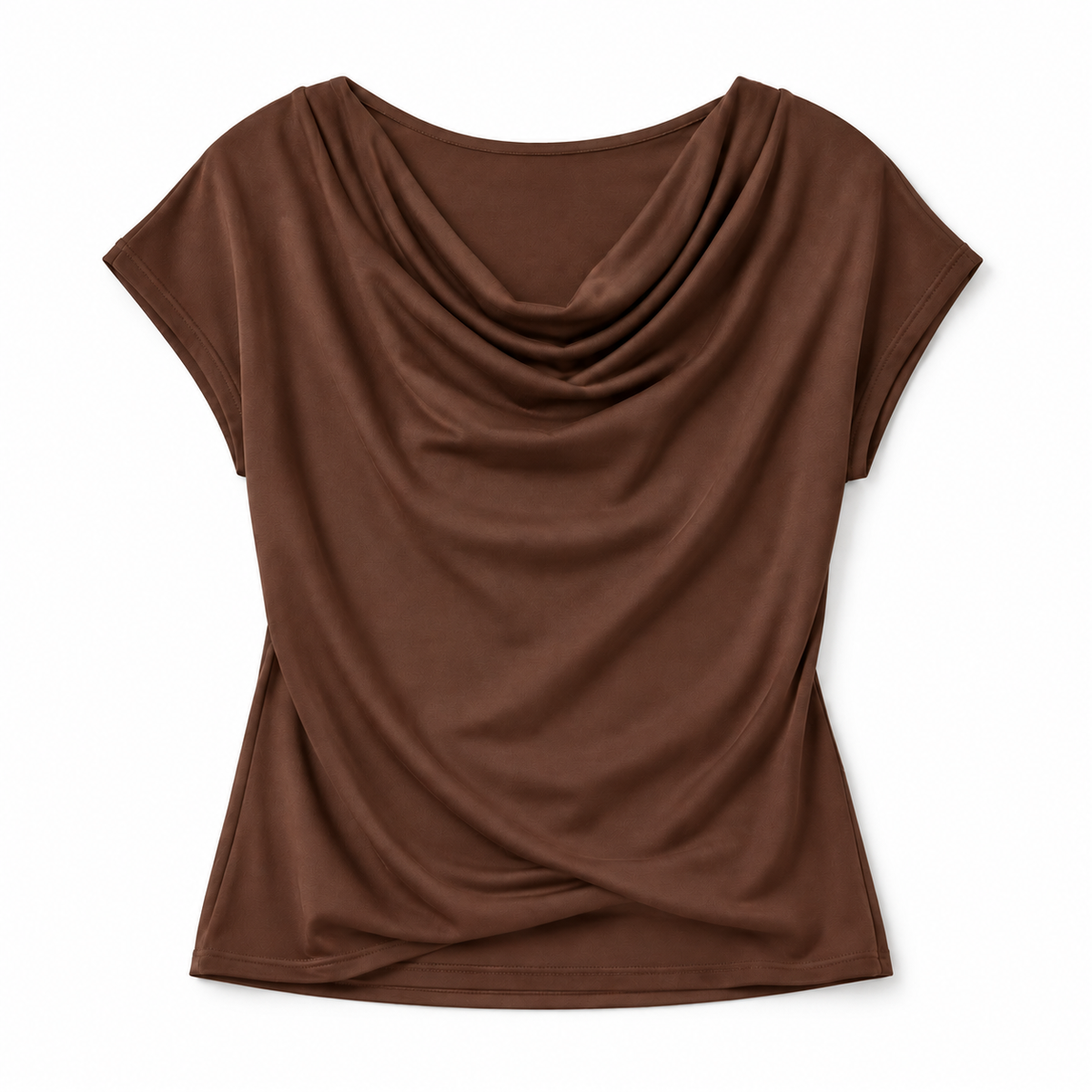 Top de Jersey Elástico para Mujer con Cuello Vuelto | Ajuste Slim | Cuello Alto, Mangas Largas, Comodidad Elástica | De Oficina a Noche