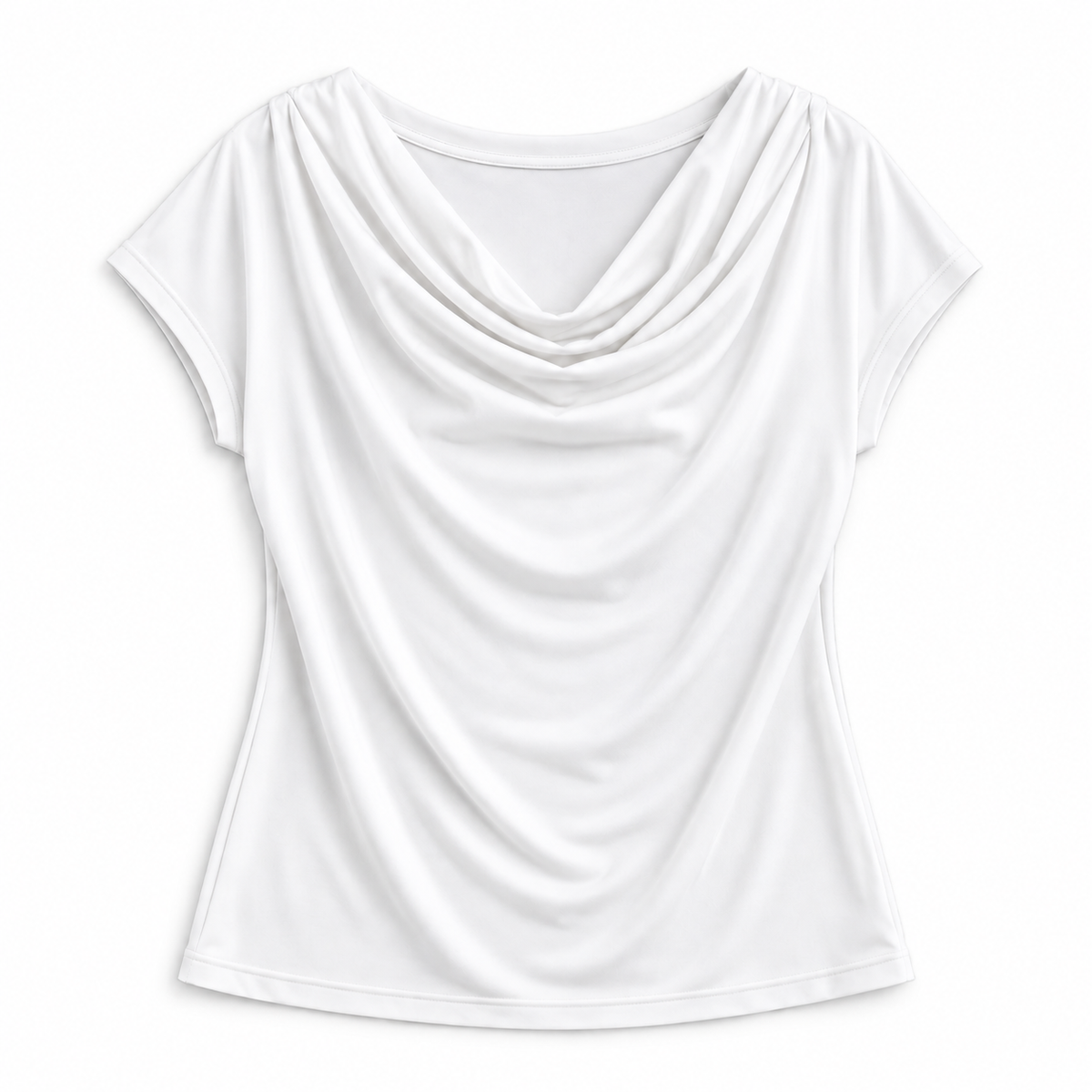 Top de Jersey Elástico para Mujer con Cuello Vuelto | Ajuste Slim | Cuello Alto, Mangas Largas, Comodidad Elástica | De Oficina a Noche