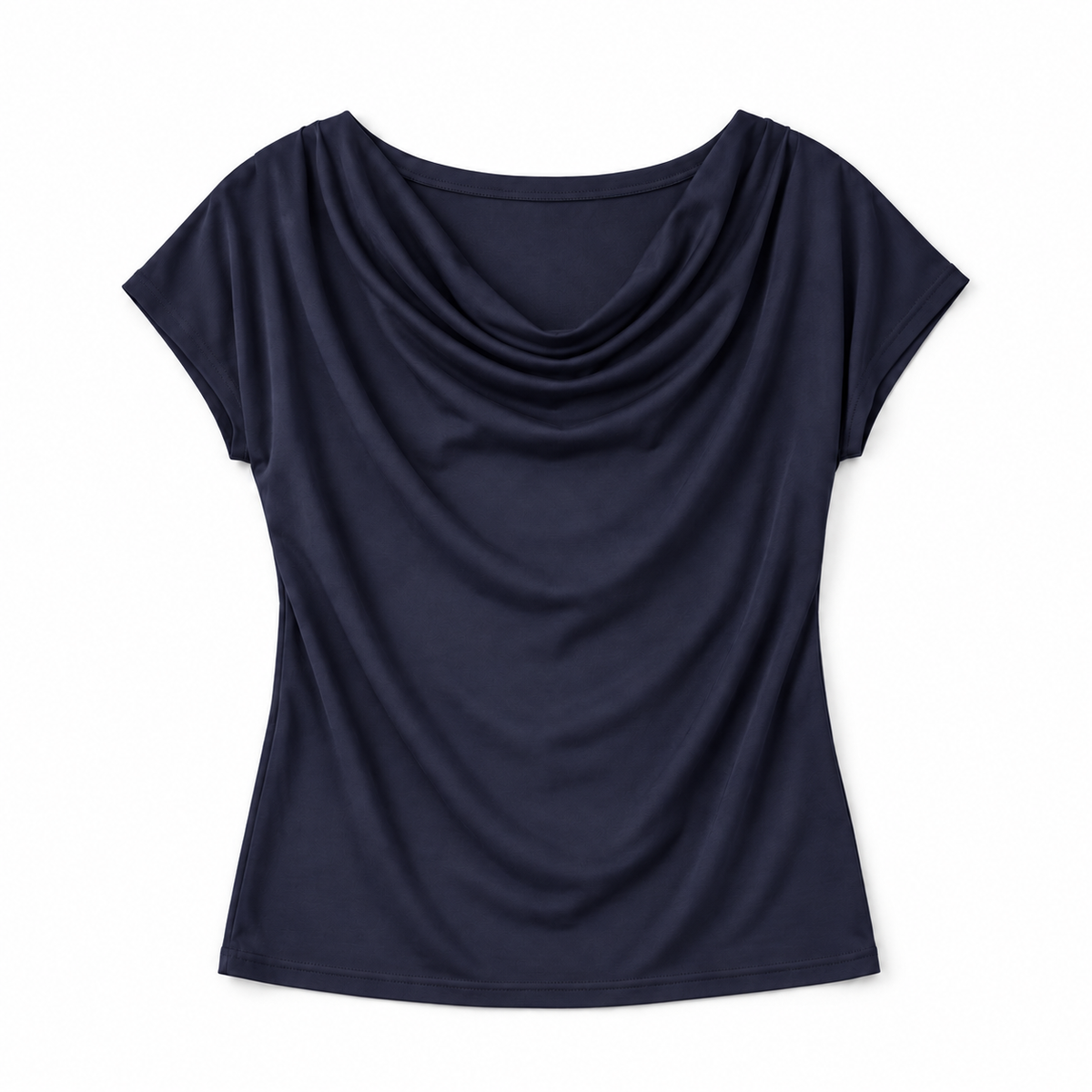 Top de Jersey Elástico para Mujer con Cuello Vuelto | Ajuste Slim | Cuello Alto, Mangas Largas, Comodidad Elástica | De Oficina a Noche