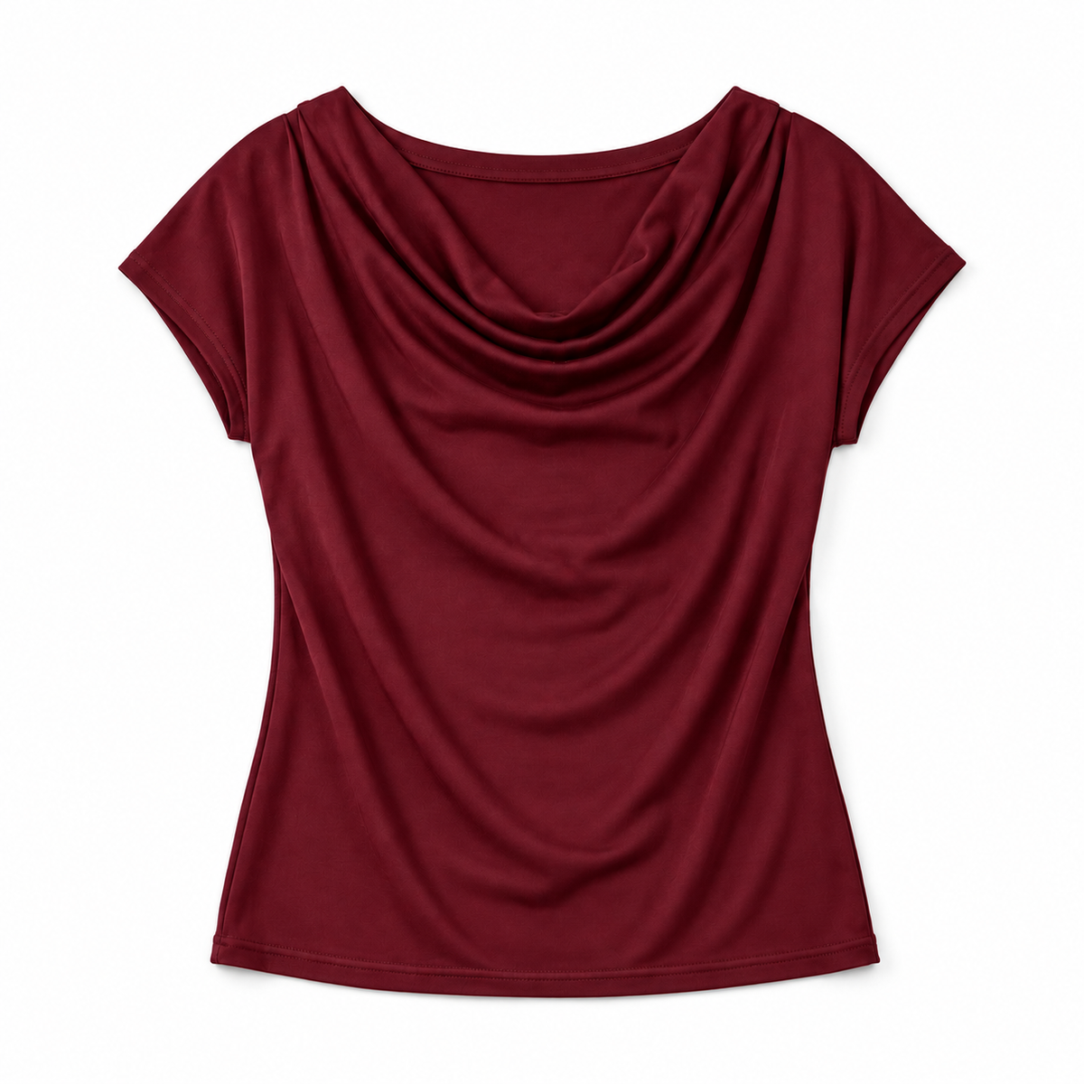 Top de Jersey Elástico para Mujer con Cuello Vuelto | Ajuste Slim | Cuello Alto, Mangas Largas, Comodidad Elástica | De Oficina a Noche