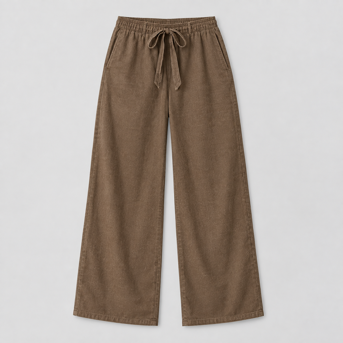 Pantalón Recto de Mujer con Cintura Elástica | Cordón Ajustable y Piernas Largas | Corte Fluido para Oficina y Uso Diario
