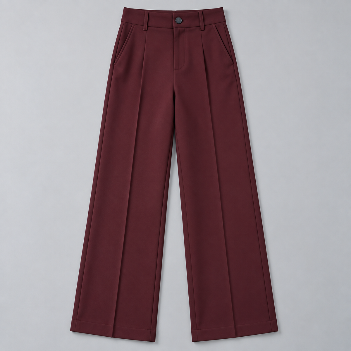 Pantalón de Talle Alto y Corte Recto | Cinturilla Elástica y Pliegues Delanteros | Estilo Versátil para Oficina y Fin de Semana