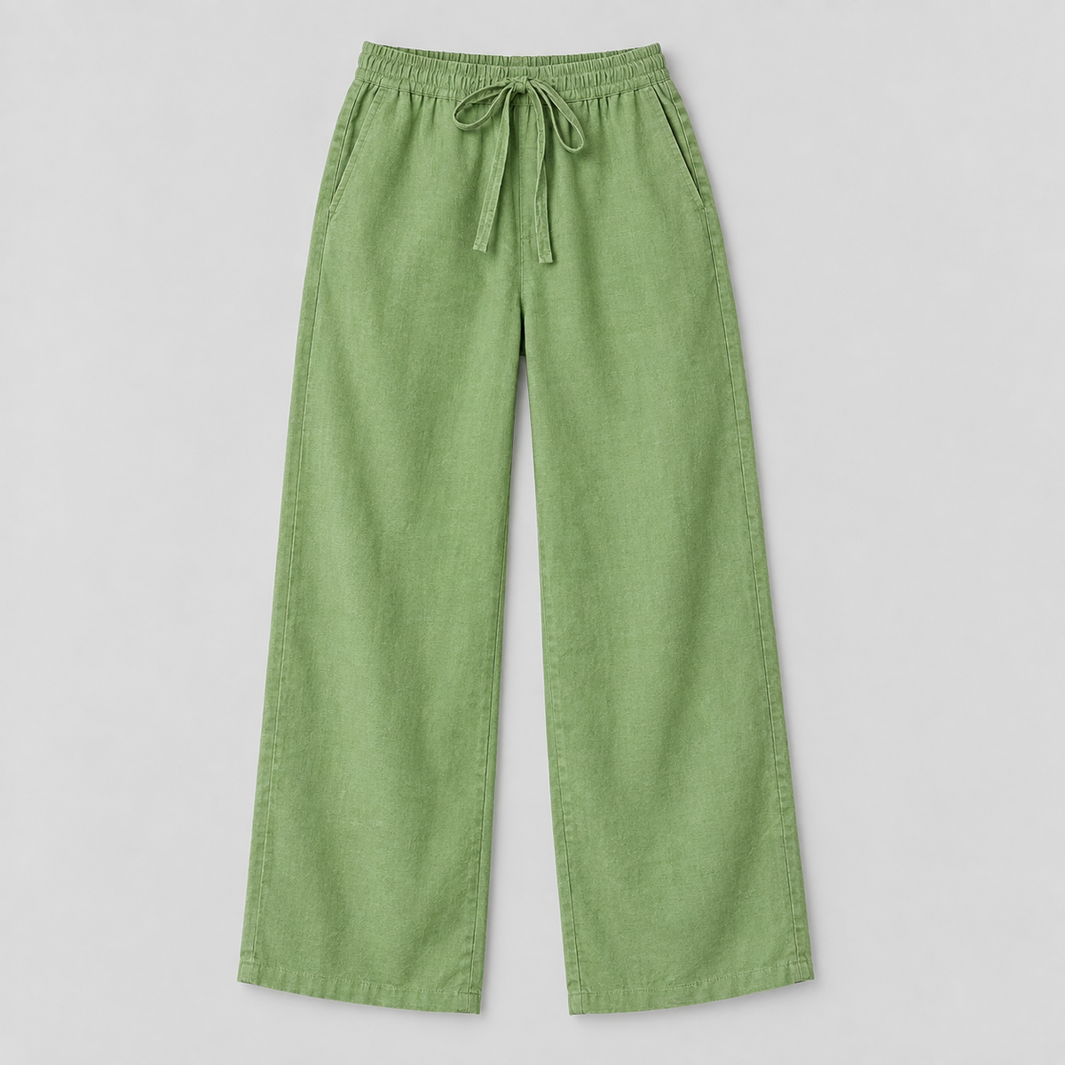 Pantalón Recto de Mujer con Cintura Elástica | Cordón Ajustable y Piernas Largas | Corte Fluido para Oficina y Uso Diario