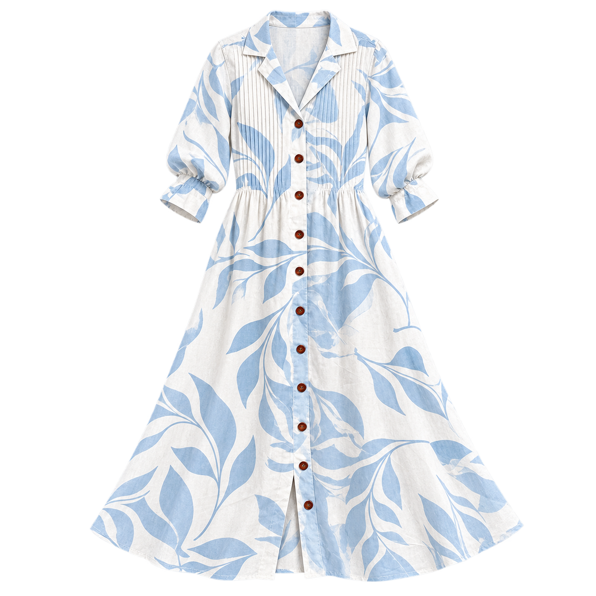 Vestido largo para mujer con escote en V y estampado de flores