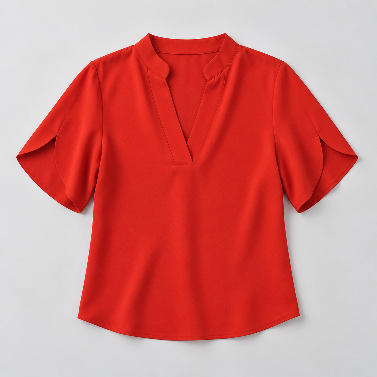 Blusa de Mujer con Cuello en V y Manga Corta | Corte Amplio y Fluido | Estilo Casual y Elegante para Oficina y Verano