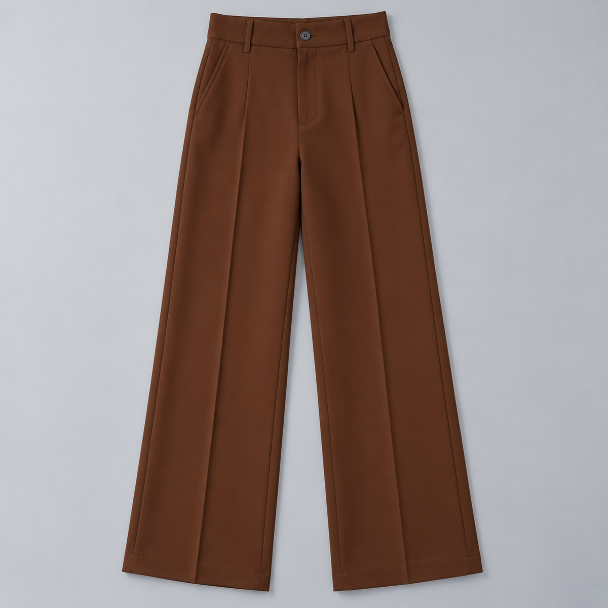 Pantalón de Talle Alto y Corte Recto | Cinturilla Elástica y Pliegues Delanteros | Estilo Versátil para Oficina y Fin de Semana
