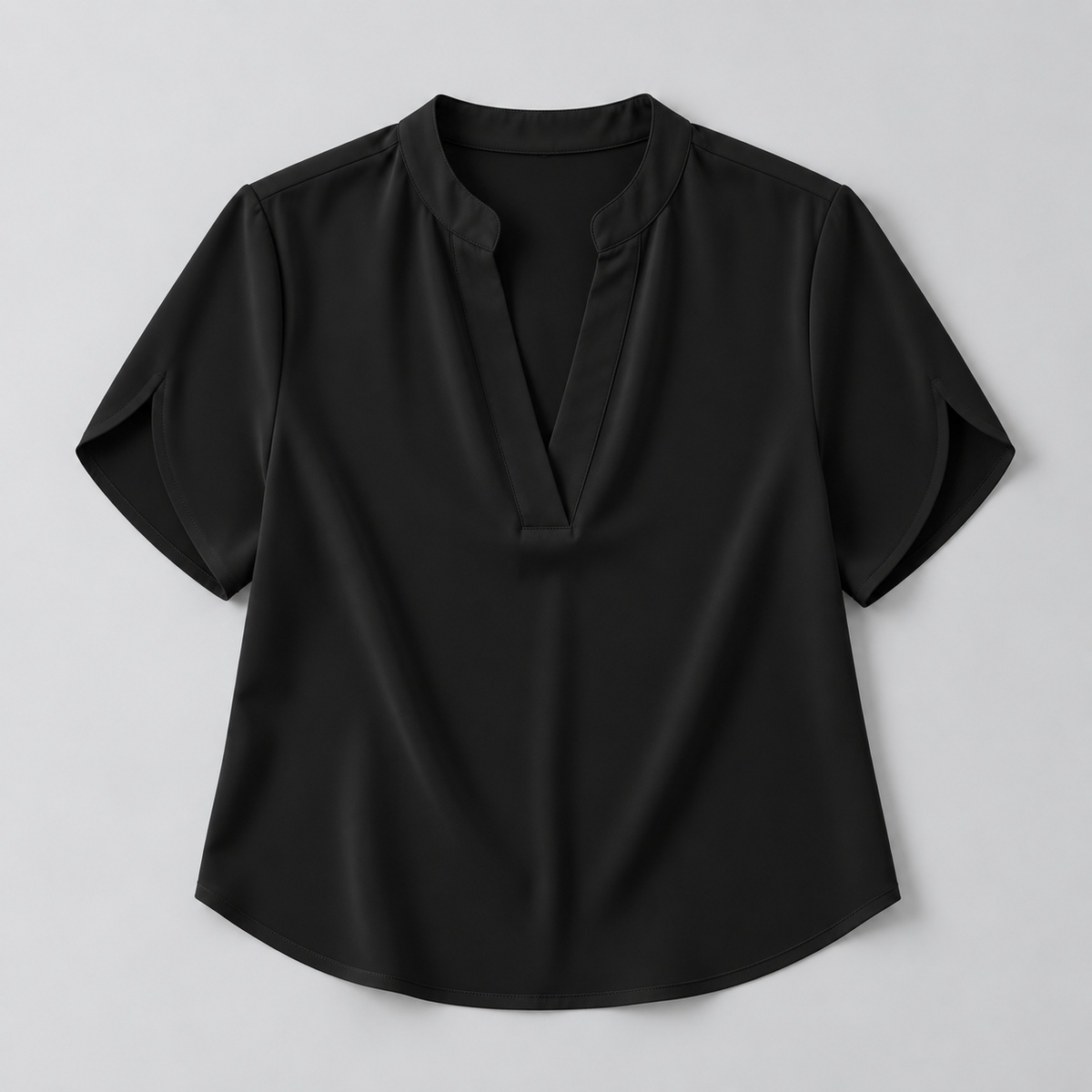 Blusa de Mujer con Cuello en V y Manga Corta | Corte Amplio y Fluido | Estilo Casual y Elegante para Oficina y Verano