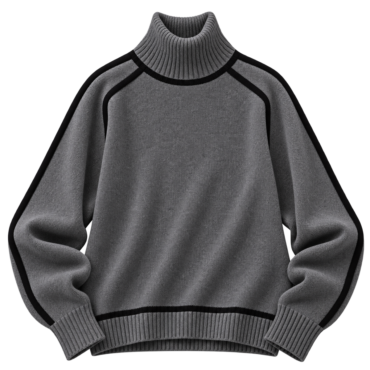 Jersey de cuello alto para mujer con bordes en contraste