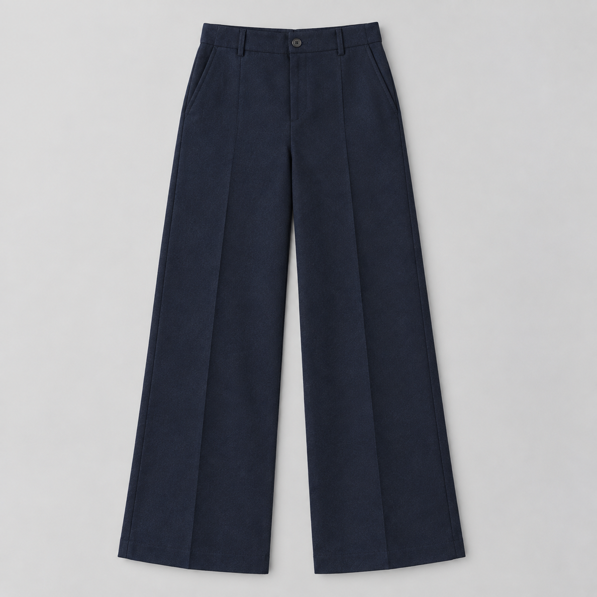 Pantalón de Talle Alto y Corte Recto | Cinturilla Elástica y Pliegues Delanteros | Estilo Versátil para Oficina y Fin de Semana