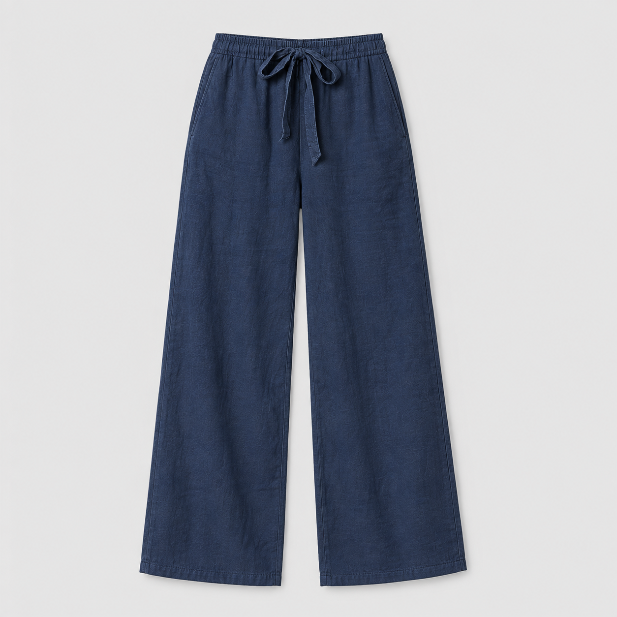 Pantalón Recto de Mujer con Cintura Elástica | Cordón Ajustable y Piernas Largas | Corte Fluido para Oficina y Uso Diario