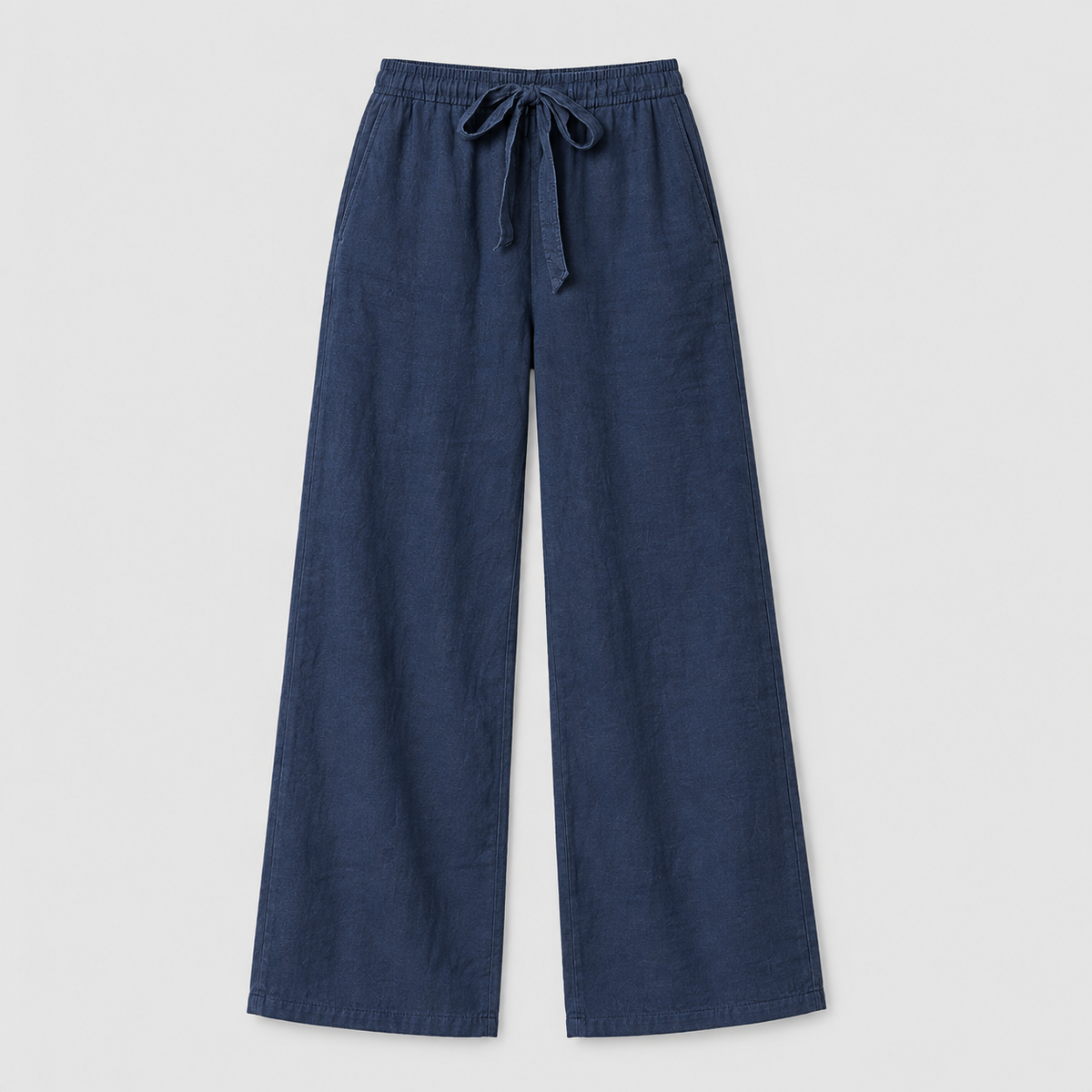 Pantalón Recto de Mujer con Cintura Elástica | Cordón Ajustable y Piernas Largas | Corte Fluido para Oficina y Uso Diario