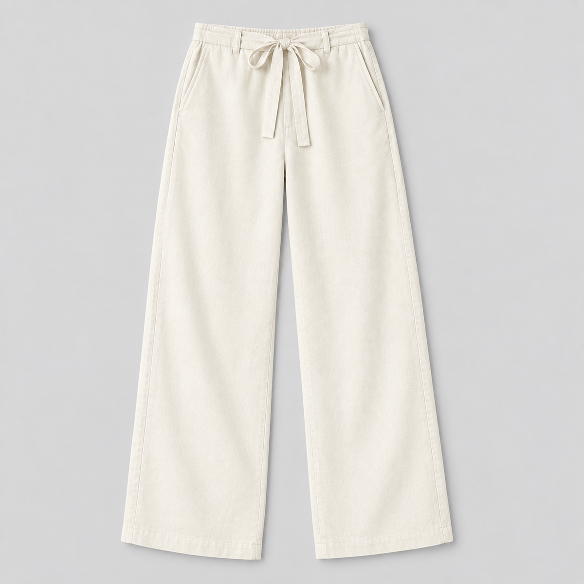 Pantalón Recto de Mujer con Cintura Elástica | Cordón Ajustable y Piernas Largas | Corte Fluido para Oficina y Uso Diario