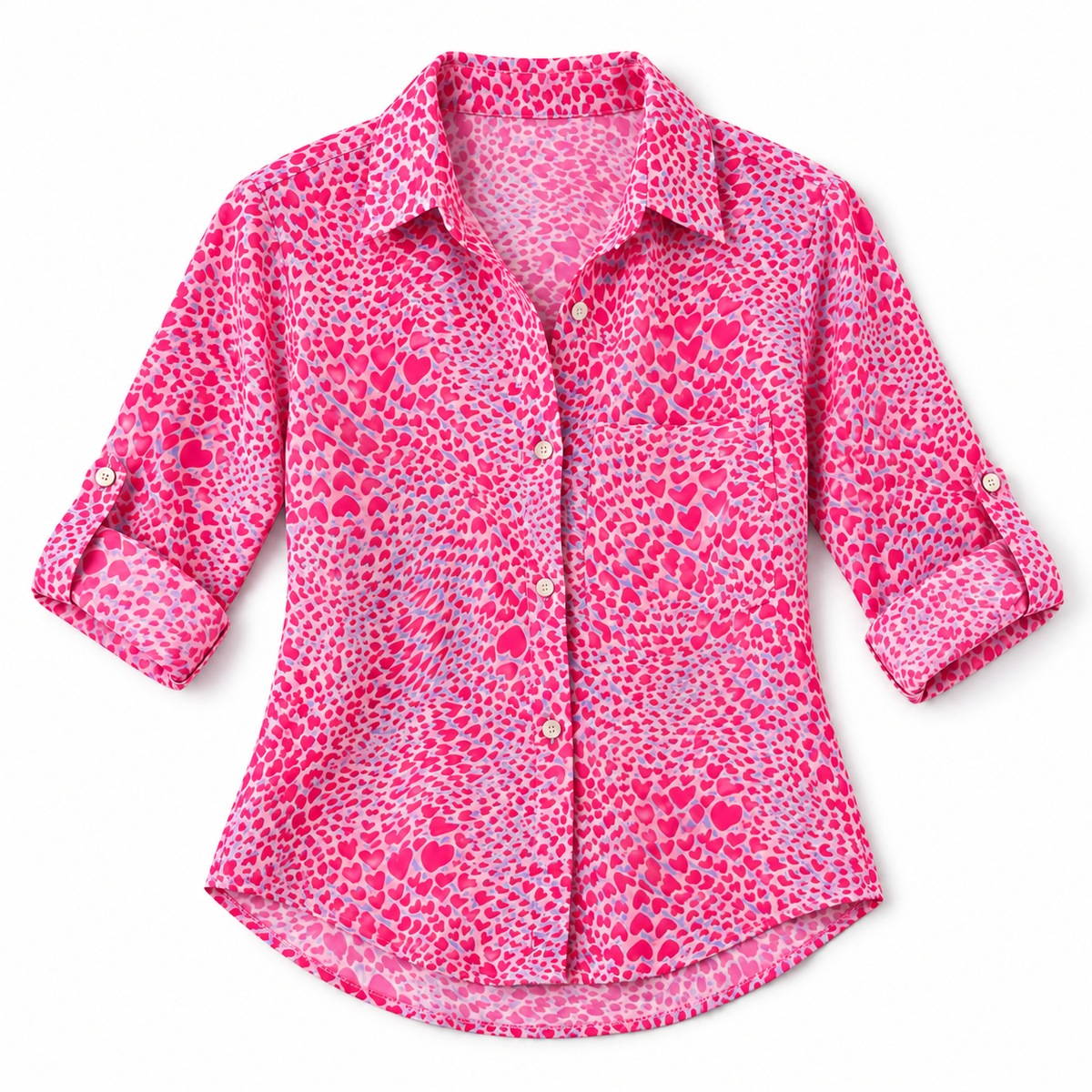 Blusa de Satén para Mujer con Estampado Geométrico | Corte Regular | Abotonada, Manga Larga, Resistente a Arrugas | Ropa de Trabajo, Ropa de Noche