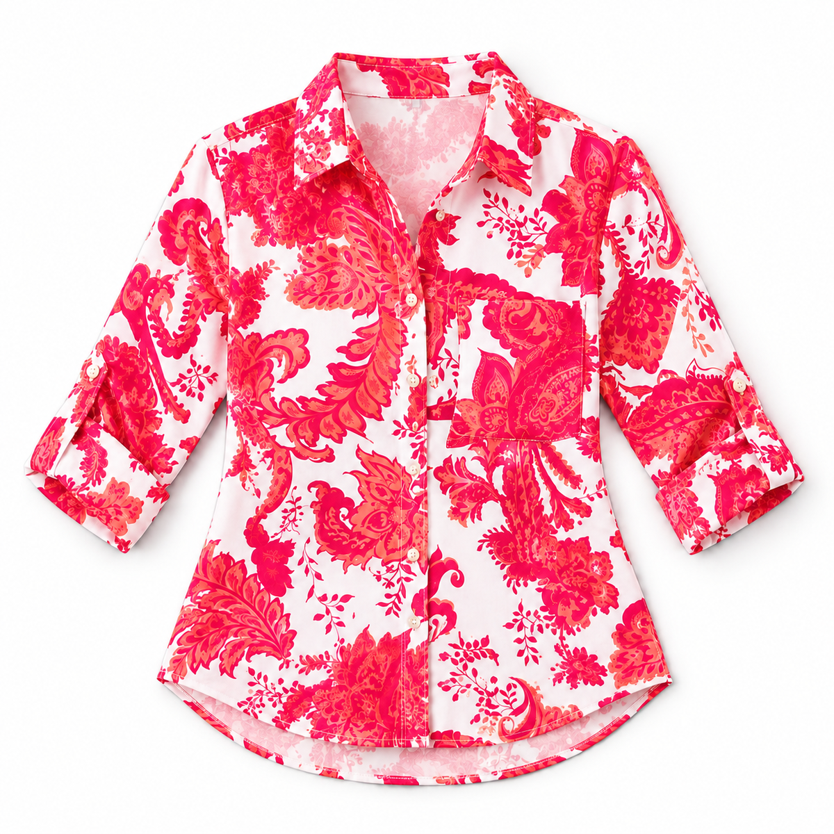 Blusa de Satén para Mujer con Estampado Geométrico | Corte Regular | Abotonada, Manga Larga, Resistente a Arrugas | Ropa de Trabajo, Ropa de Noche
