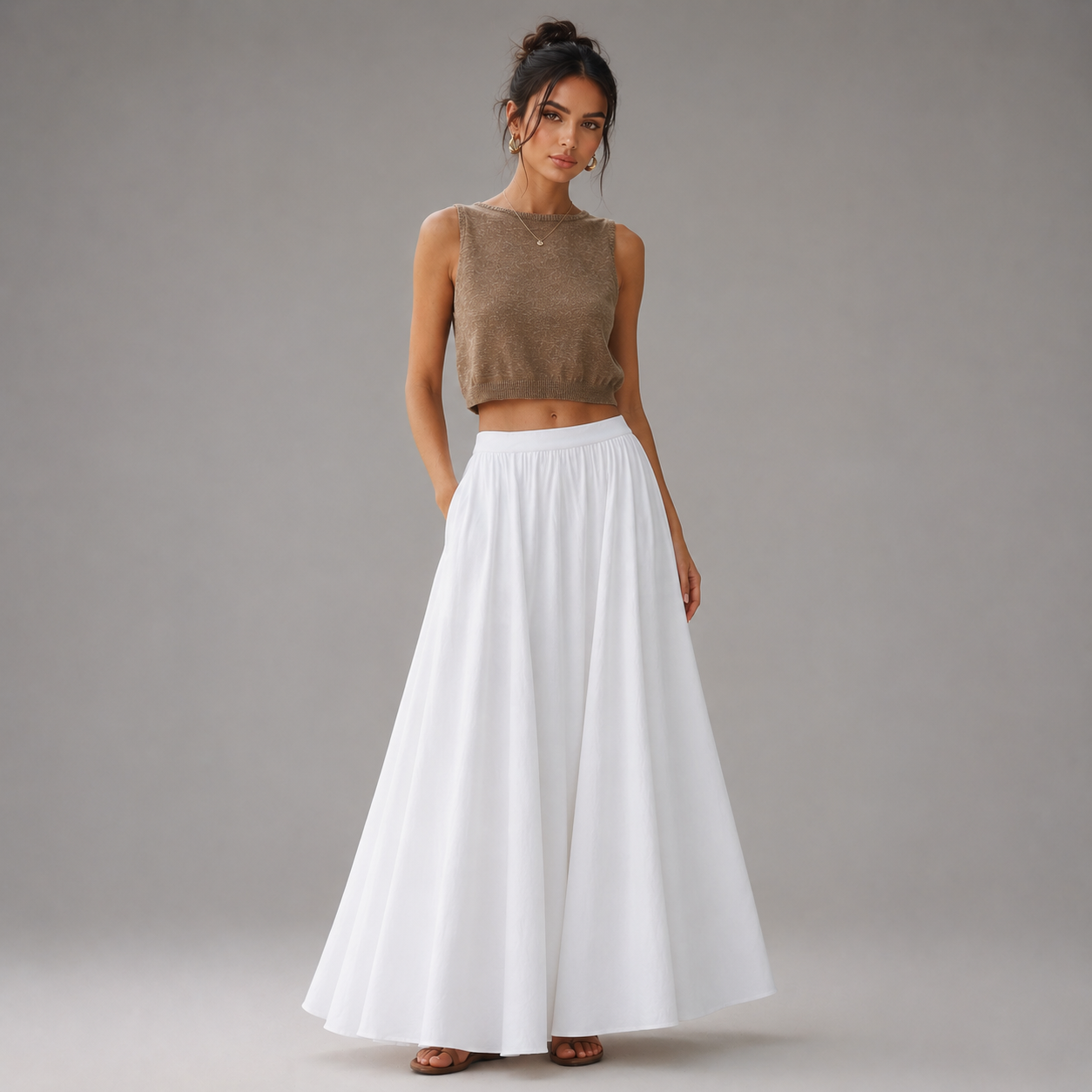 Falda Maxi Mujer con Cintura Elástica