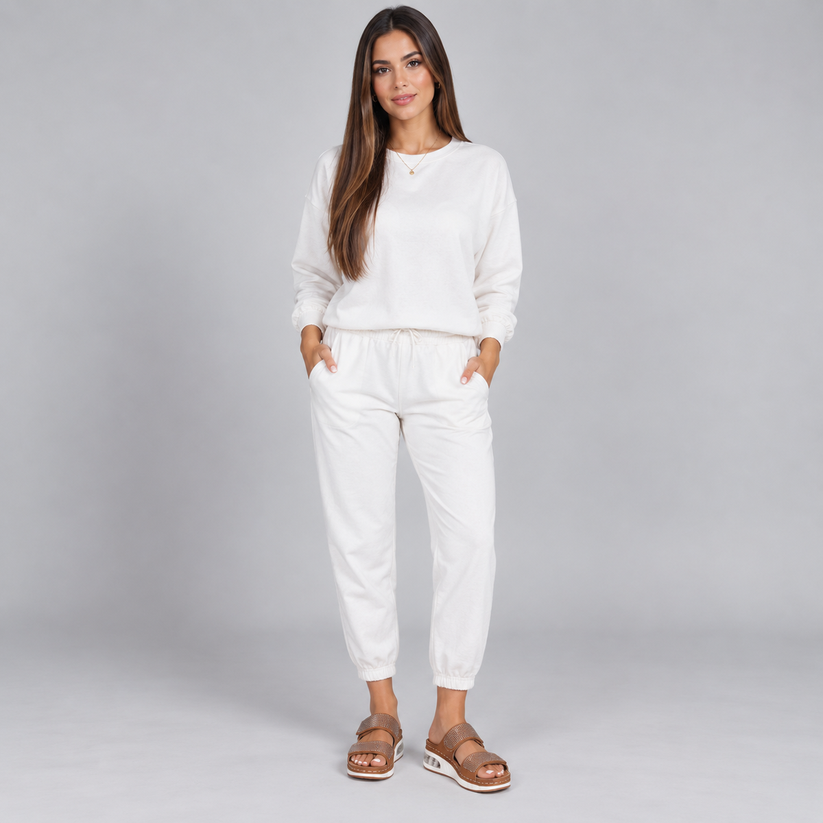 Sandalias de cuña para mujer con pedrería y acolchado