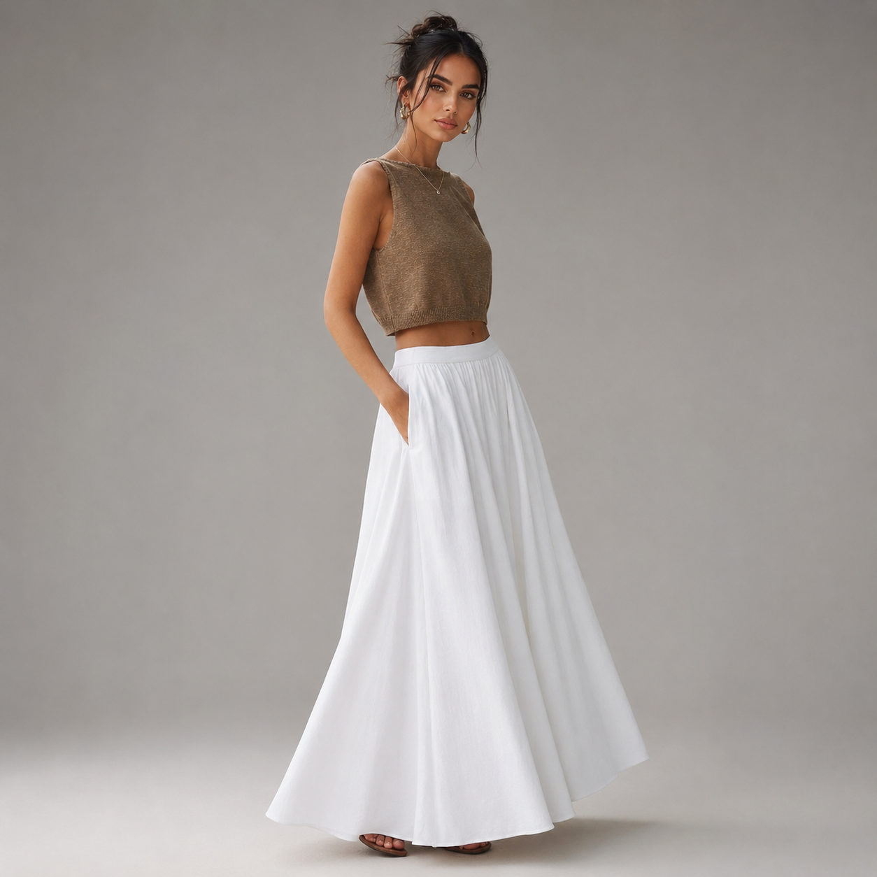 Falda Maxi Mujer con Cintura Elástica