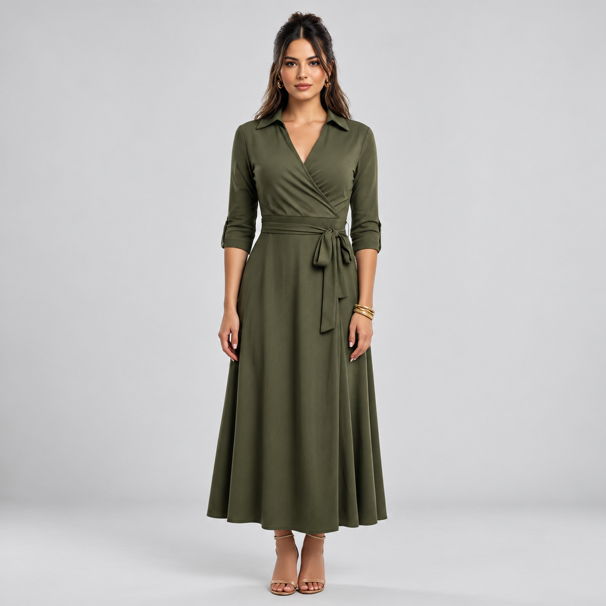 Vestido Camisero de Mujer con Cuello Clásico | Corte Fluido y Relajado | Diseño Minimalista para Otoño y Uso Diario