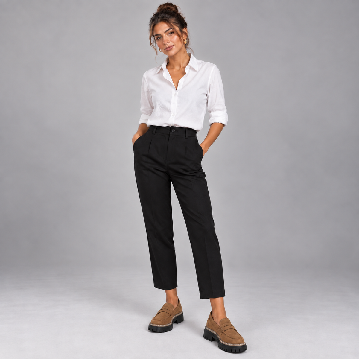 Mocasines Ortopédicos para Mujer con Soporte Ergonómico del Arco | Diseño Sin Cordones | Plantilla Acolchada, Punta Redonda, Ajuste Ancho | Oficina y Uso Diario