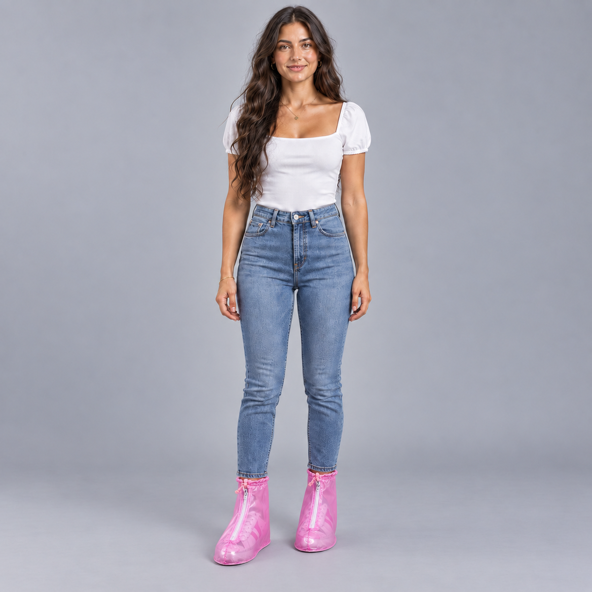 Cubrezapatos de poliéster premium con cremallera frontal